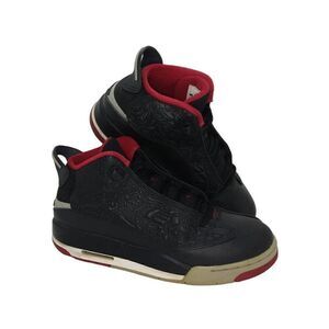 Nike Air Jordan Dub Zero Boys Pre-owned Black w/Gray/Red Sneakers - sz. 6 1/2Y